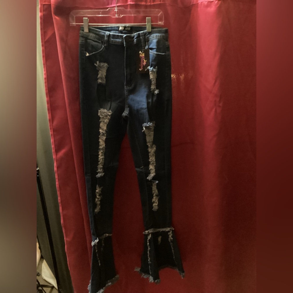 JC JQ blue denim bell bottom jeans #86